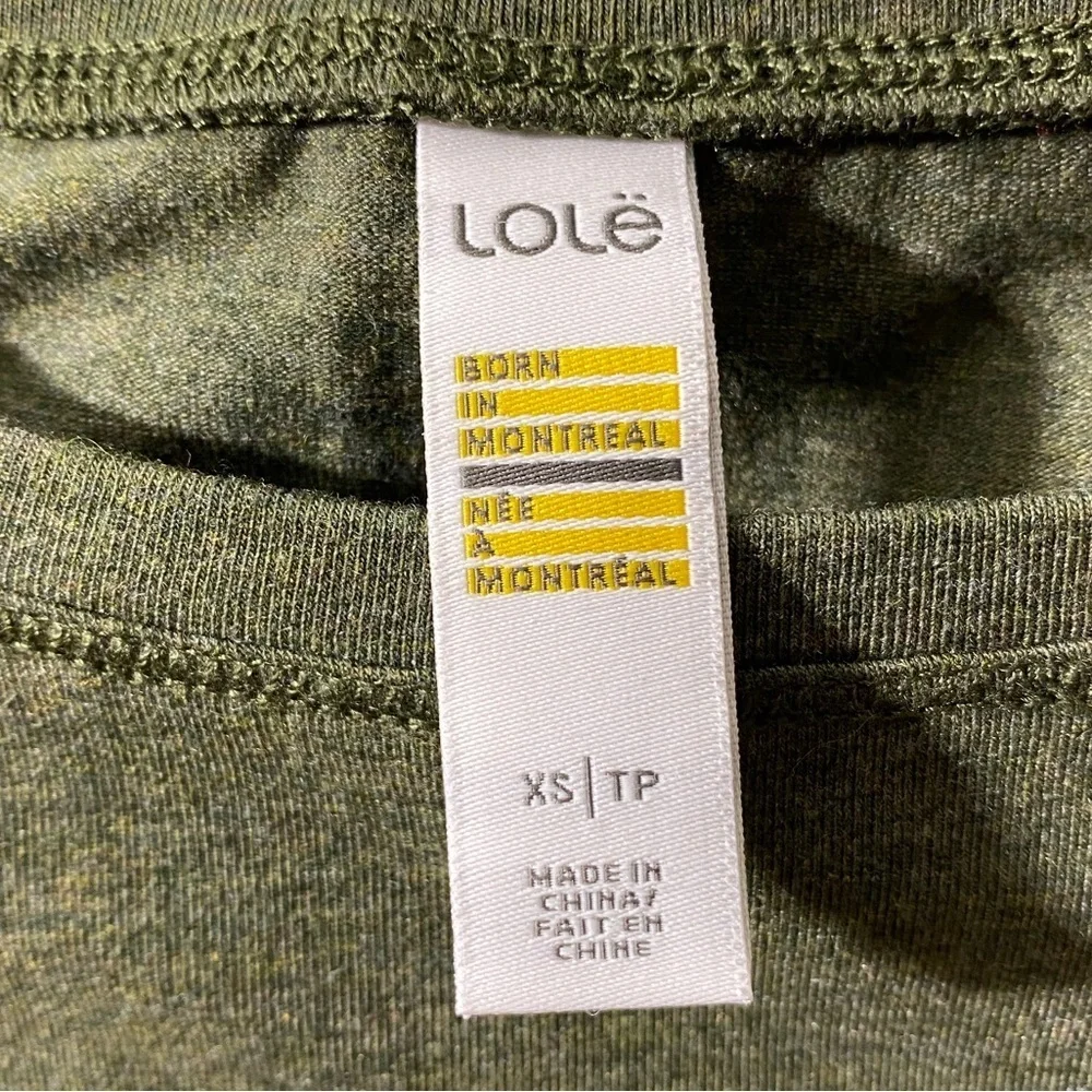 Lole’ long sleeve dress in olive green woman’s Sz XS.  F-01